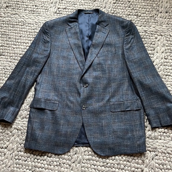 Jack Victor blue/brown single breasted sport coat - Picture 4 of 13